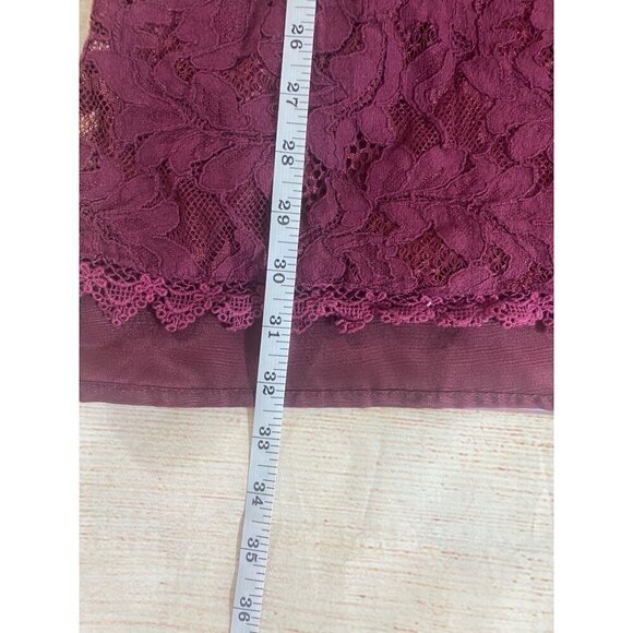 Lulu's Women's Burgandy Lace Bell Sleeve Long Sleeve Dress - Medium - Picture 7 of 16